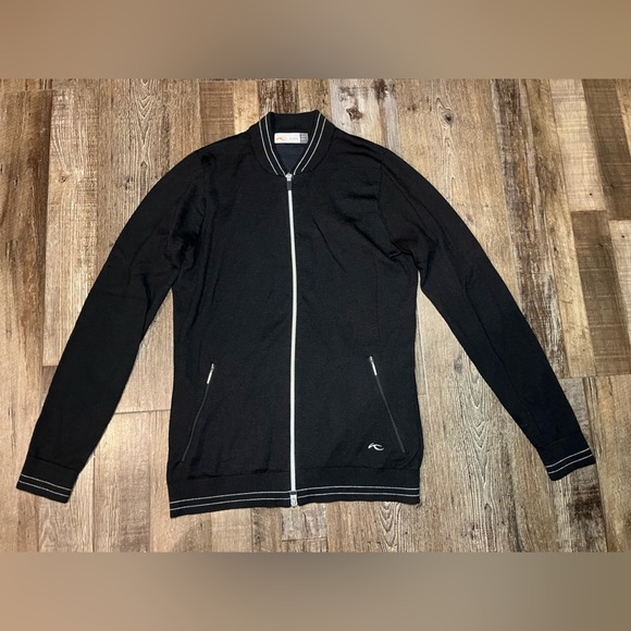 Kjus Freelite Nella Midlayer Jacket Cardigan Sweater Womens Large Black Full Zip - Picture 1 of 6